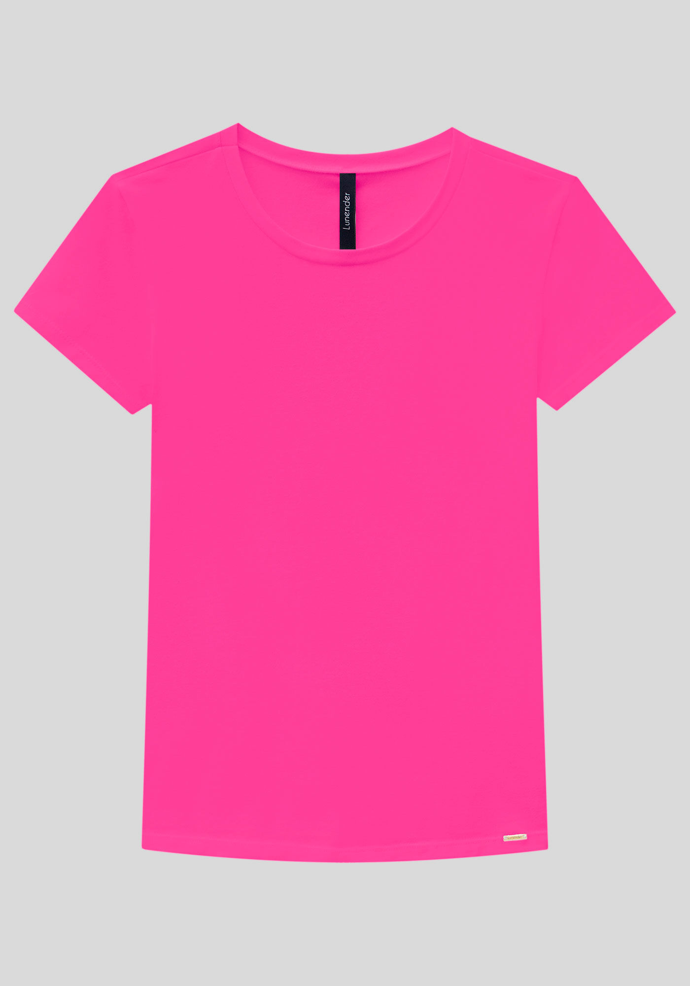 Blusa B&aacute;sica de Mangas Curtas Em Malha De Algod&atilde;o E Elastano, , large.