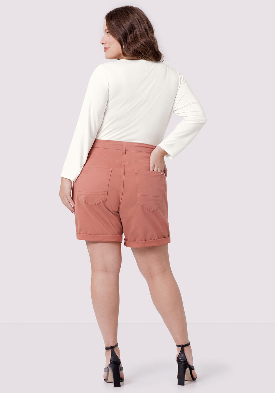 Bermuda Sarja Plus Size Boyfriend com Cadarço, , large.