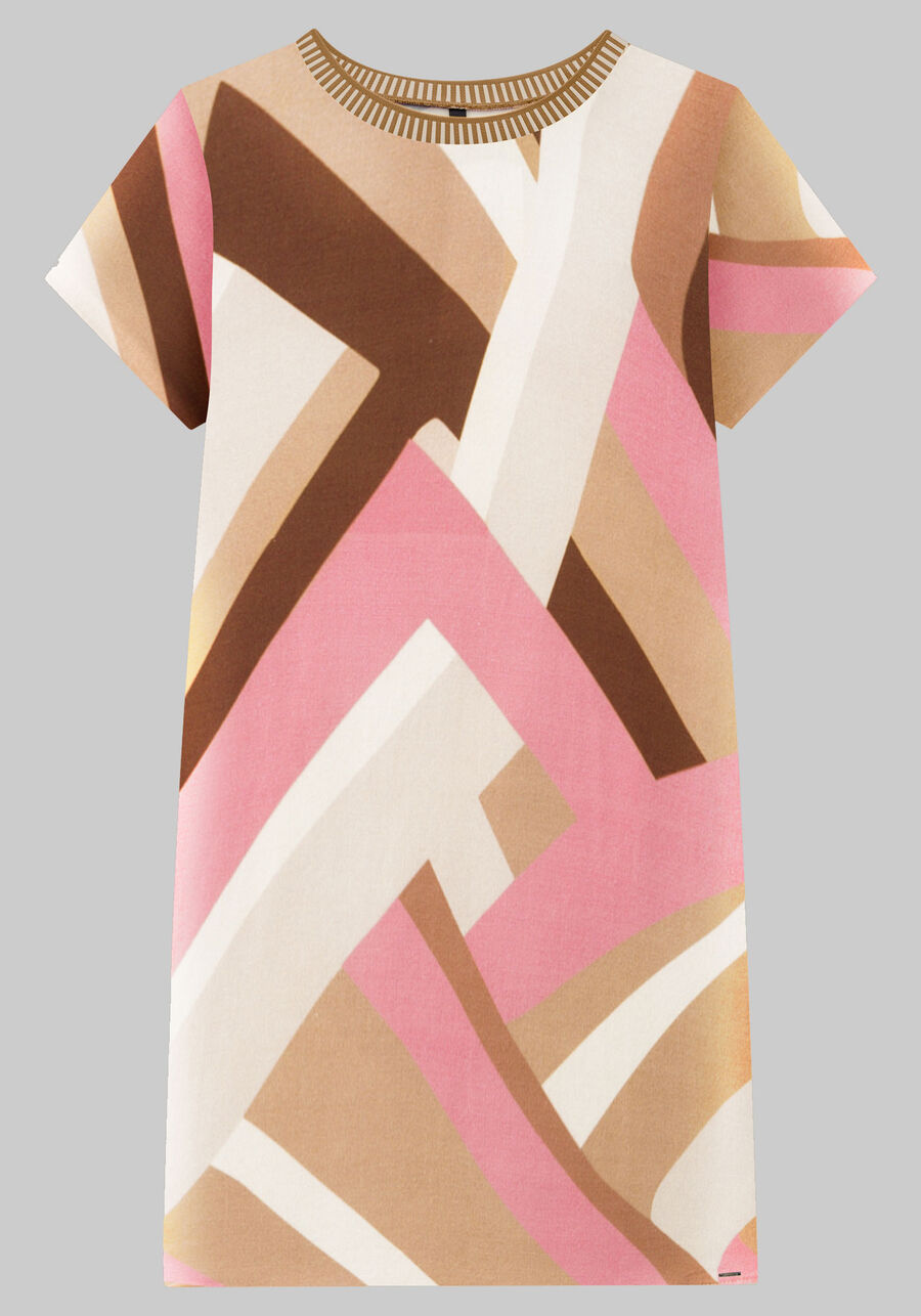 Vestido Curto Estampado em Viscose com Retilínea, . Vestido Curto Estampado em Viscose com Retilínea, , large.