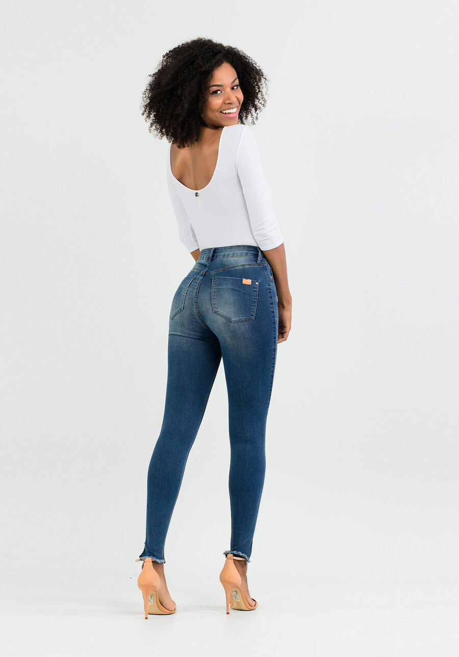 Calça Skinny Jeans Cropped Fit For Me, JEANS MEDIO, large.