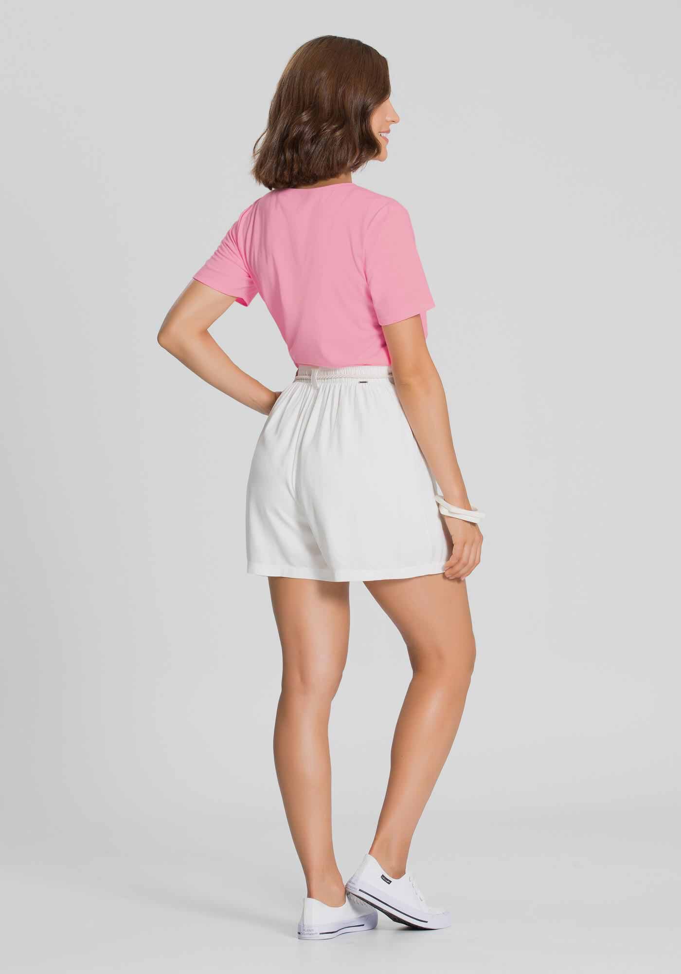 T-Shirt em Malha Estampa Celebra, ROSA FRESH NEON, large.