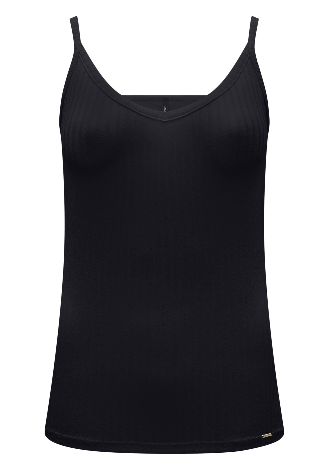 Blusa Regata B&aacute;sica De Al&ccedil;as Finas Em Malha Canelada, , large.