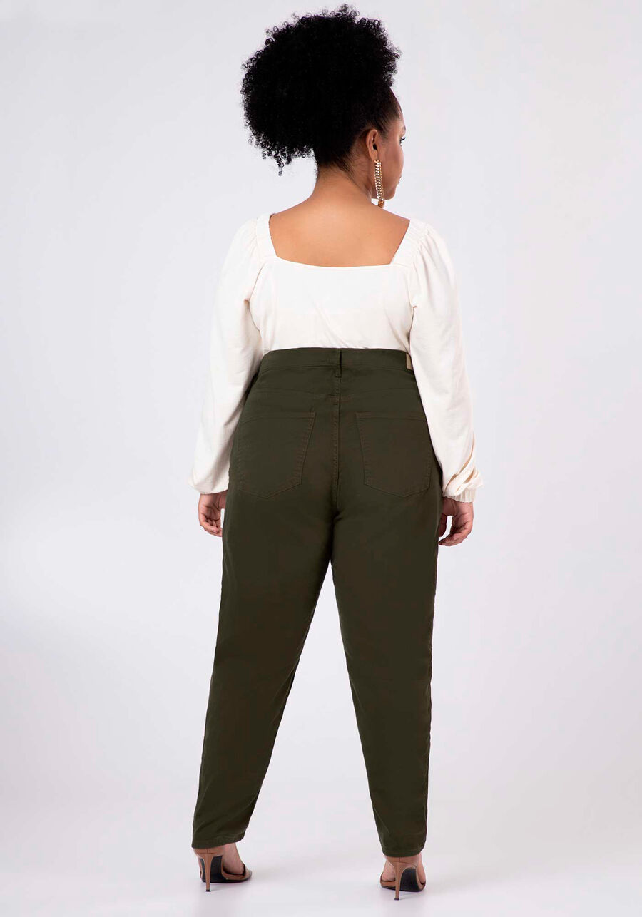 Calça Jeans Mommy Plus Size Chapa Barriga, VERDE ROBUST. Calça Jeans Mommy Plus Size Chapa Barriga, VERDE ROBUST, large.