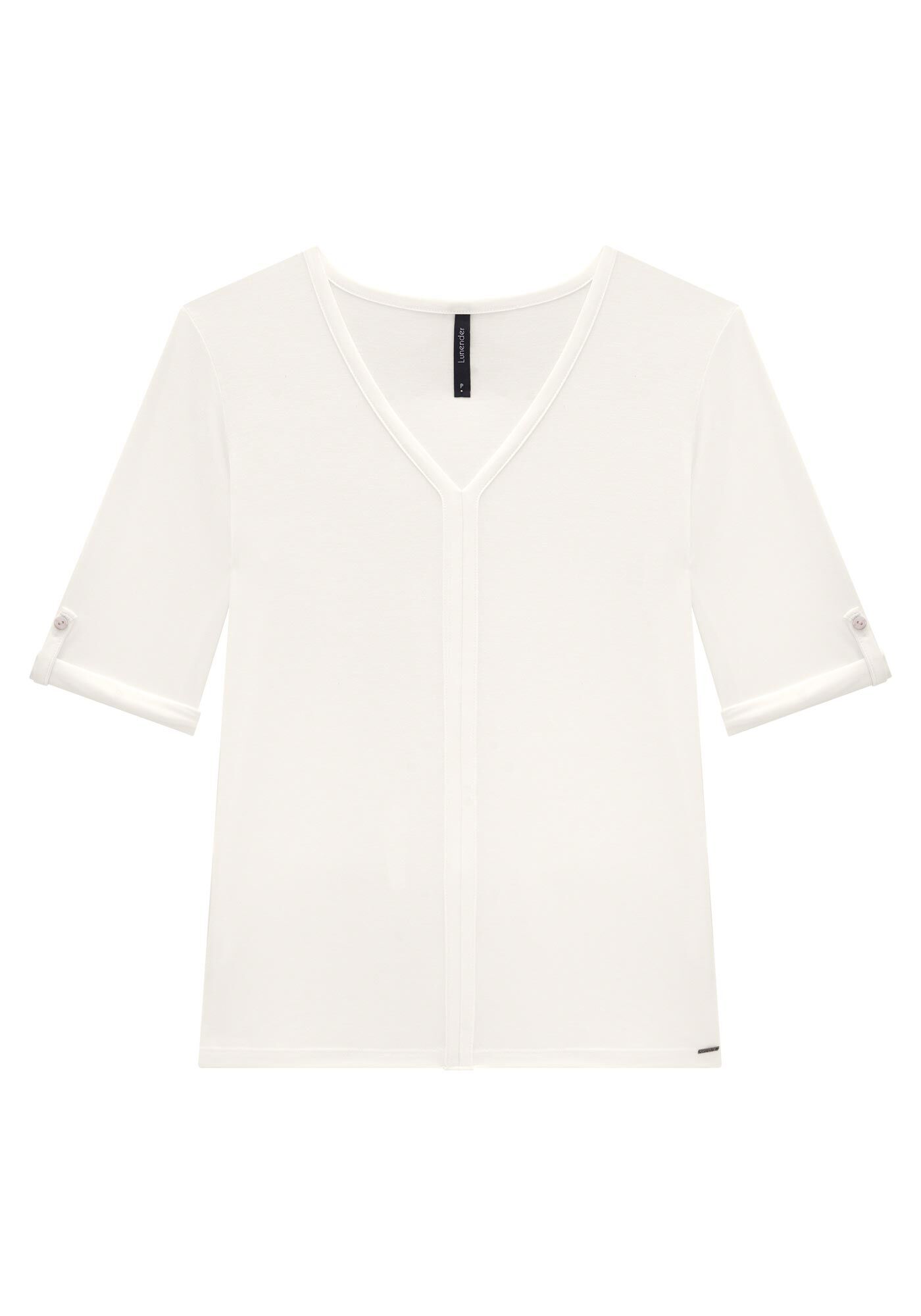 Blusa Manga 3/4 em Malha Viscose com Decote V, , large.