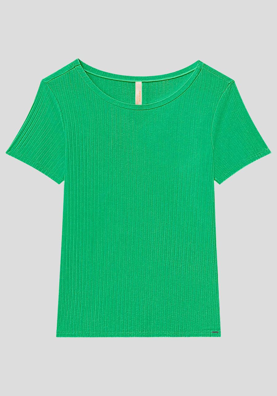 Blusa De Mangas Curtas Em Malha Canelada De Viscose, . Blusa De Mangas Curtas Em Malha Canelada De Viscose, , large.