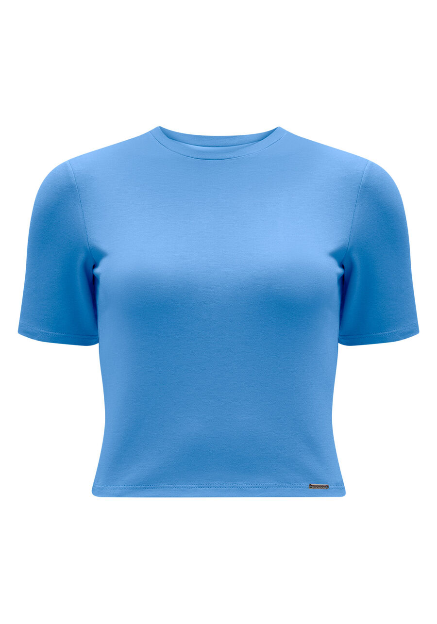 Blusa Cropped Básica De Mangas Curtas Em Malha De Viscose, . Blusa Cropped Básica De Mangas Curtas Em Malha De Viscose, , large.