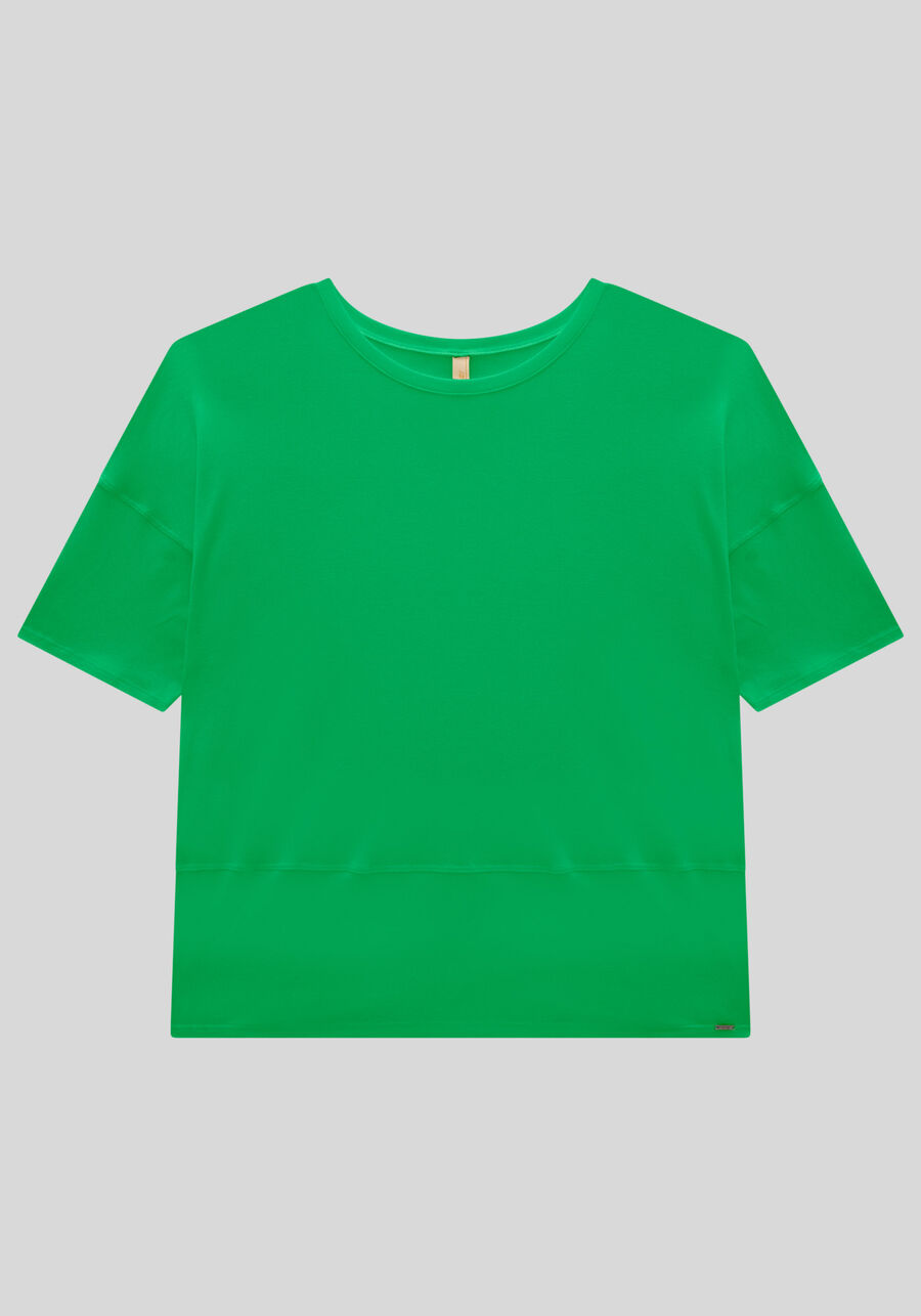 Blusa em Malha Viscose com Recorte Barra, . Blusa em Malha Viscose com Recorte Barra, , large.