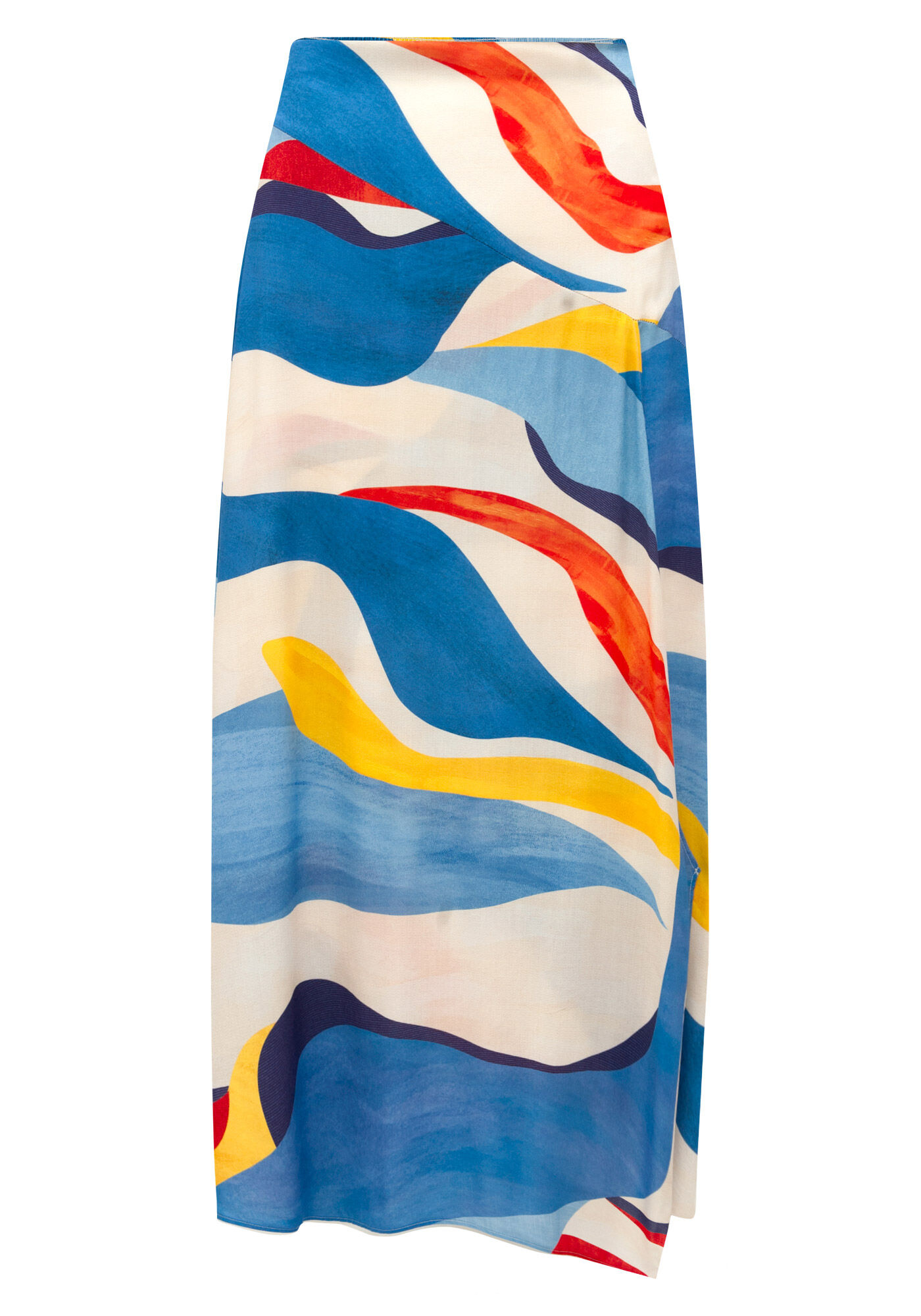 Saia Midi Ch&aacute; Estampada Em Viscose Respons&aacute;vel, , large.