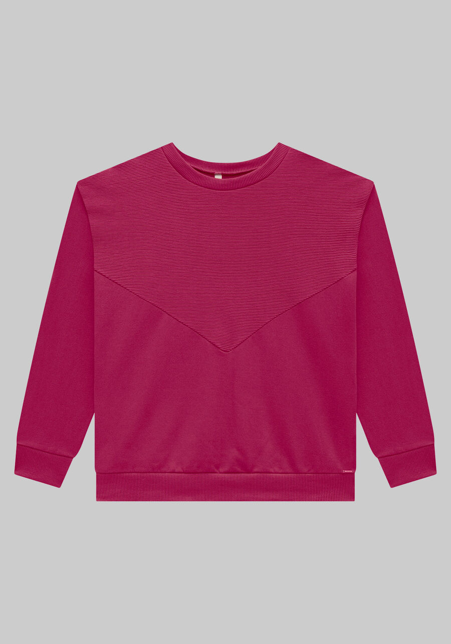 Conjunto Plus Size em Moletom com Recorte, ROSA DRY ROSE. Conjunto Plus Size em Moletom com Recorte, ROSA DRY ROSE, large.