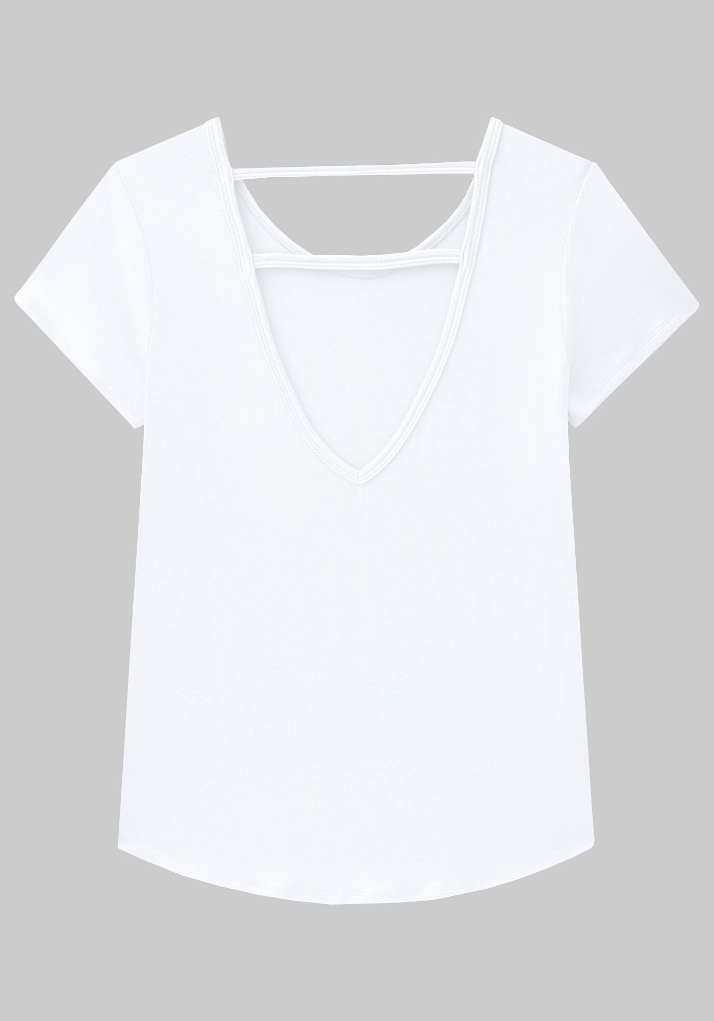 Blusa em Malha Viscose com Recorte Costas, BRANCO, large.