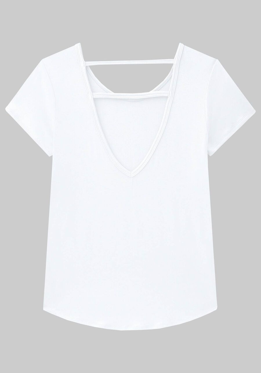 Blusa em Malha Viscose com Recorte Costas, . Blusa em Malha Viscose com Recorte Costas, , large.