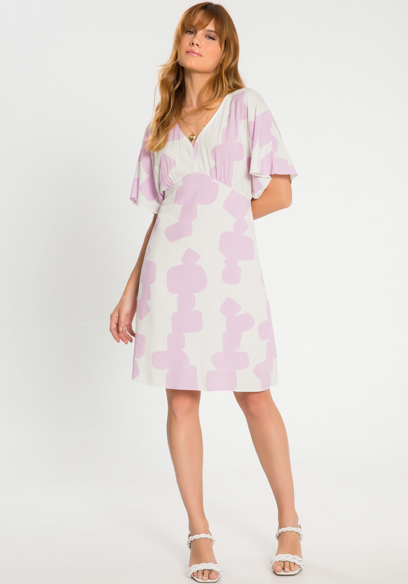 Vestido manga cheap sino curta