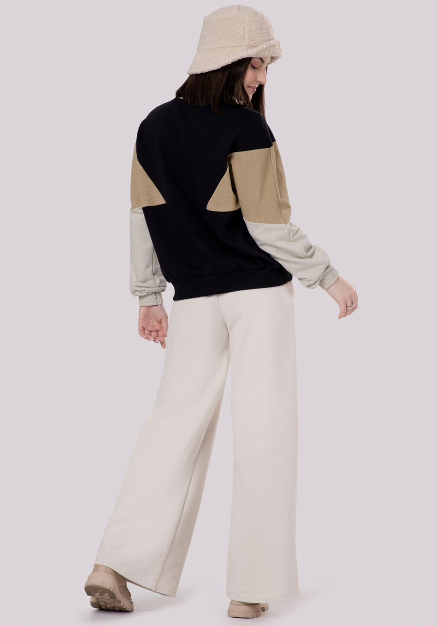 Blusão Juvenil em Moletom com Recortes, . Blusão Juvenil em Moletom com Recortes, , large.