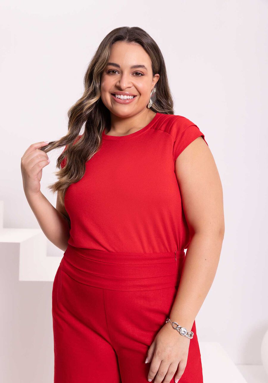 Blusa De Mangas Curtas Com Detalhe Nos Ombros Em Malha, . Blusa De Mangas Curtas Com Detalhe Nos Ombros Em Malha, , large.