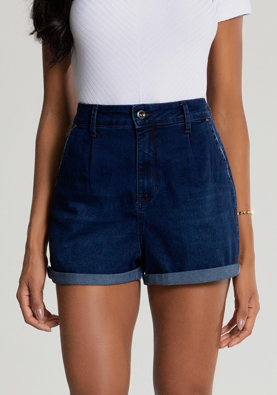 Shorts Jeans Mommy Cintura Alta, , large.