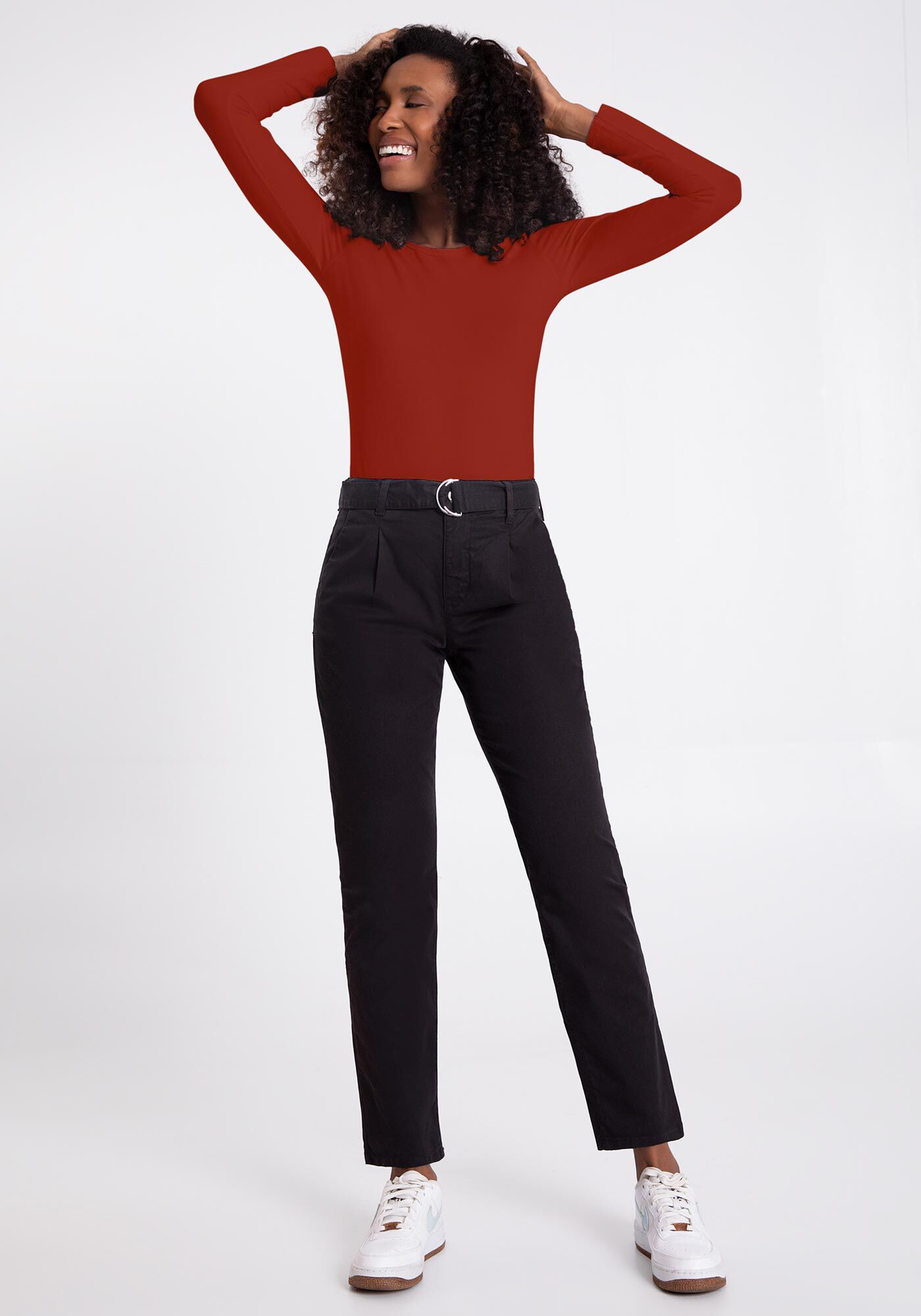 Blusa Manga Longa em Malha Cotton B&aacute;sica, , large.