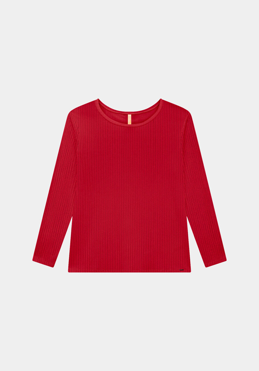 Blusa Básica De Mangas Longas Plus Size Em Malha Canelada, . Blusa Básica De Mangas Longas Plus Size Em Malha Canelada, , large.