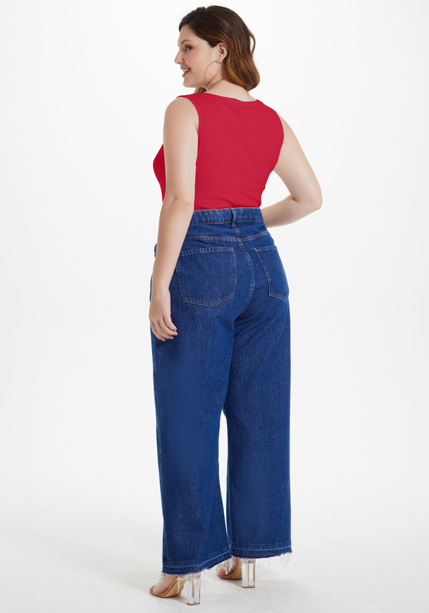 Blusa Regata Canelada De Al&ccedil;as Largas Em Malha De Viscose, , large.