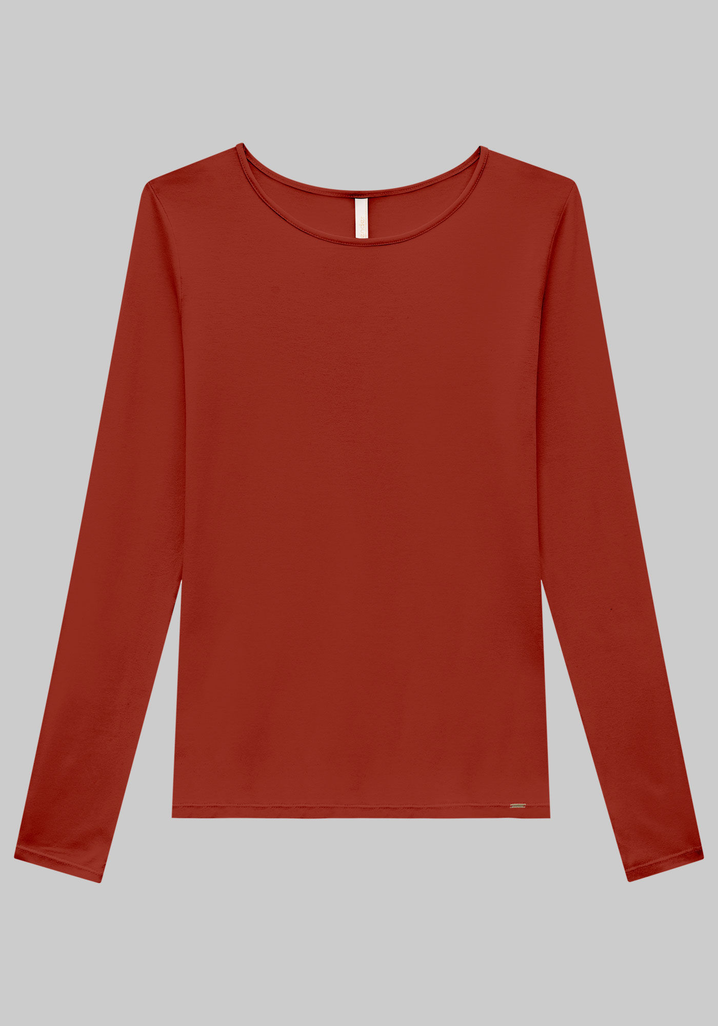 Blusa B&aacute;sica De Mangas Longas Em Malha Com Elastano, , large.