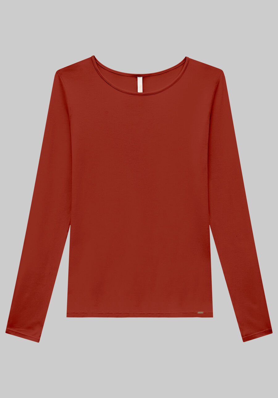 Blusa Básica De Mangas Longas Em Malha Com Elastano, . Blusa Básica De Mangas Longas Em Malha Com Elastano, , large.
