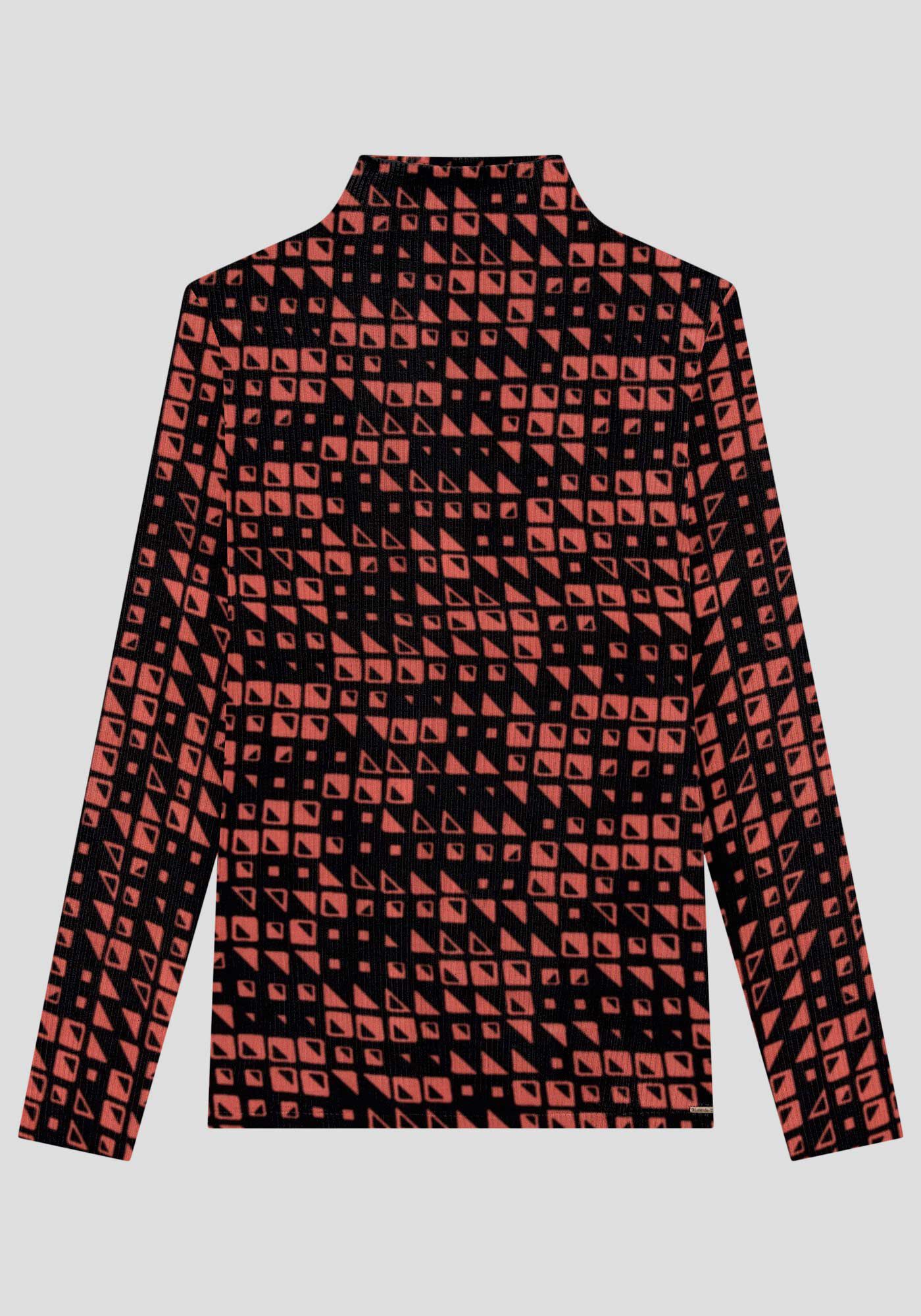 Blusa Plus Size em Viscose com Gola Alta, , large.