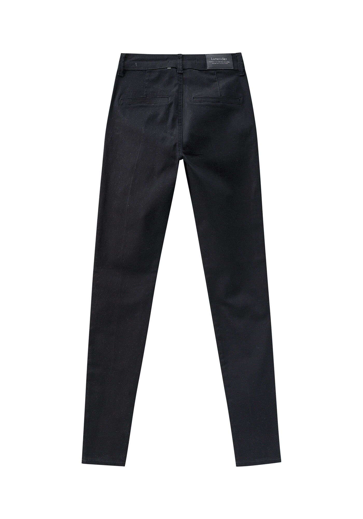 Cal&ccedil;a Skinny Em Sarja Com Cintura M&eacute;dia Chapa Barriga, PRETO REATIVO, large.