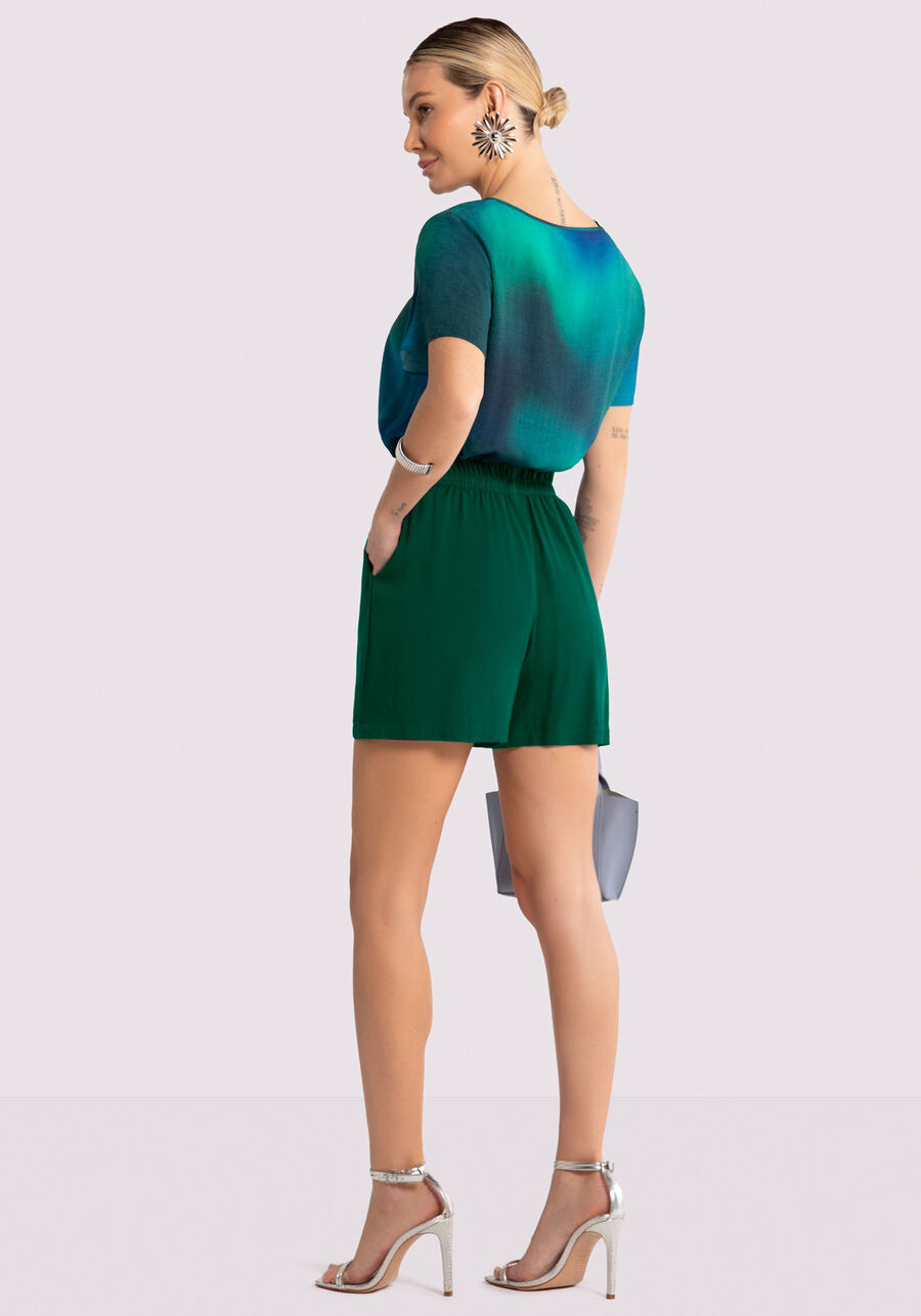 Blusa Manga Curta em Viscose Estampada, . Blusa Manga Curta em Viscose Estampada, , large.