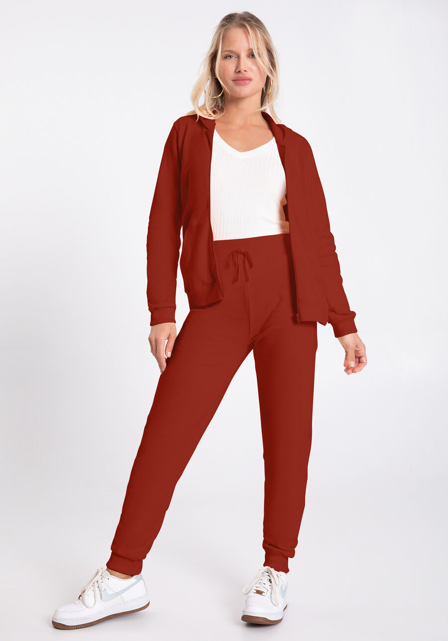 Calça Jogging Com Cadarço Em Malha De Moletom Felpado, . Calça Jogging Com Cadarço Em Malha De Moletom Felpado, , large.