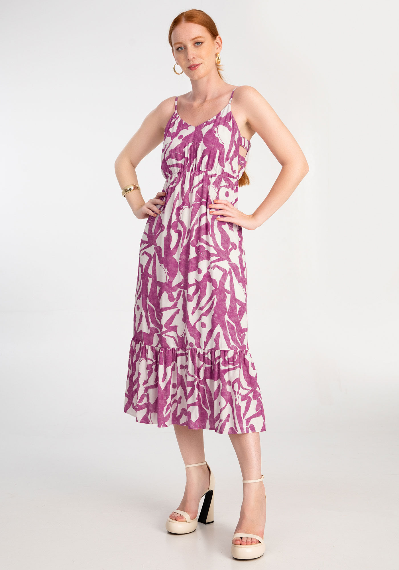Vestido midi best sale estampado festa