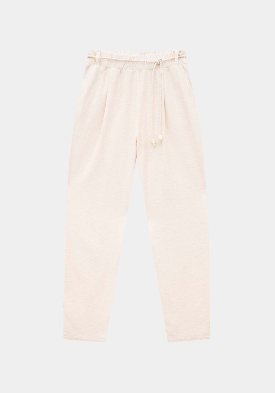 Conjunto Blusa Cropped e Calça Jogging em Malha Lino, BRANCO OFF WHITE. Conjunto Blusa Cropped e Calça Jogging em Malha Lino, BRANCO OFF WHITE, large.