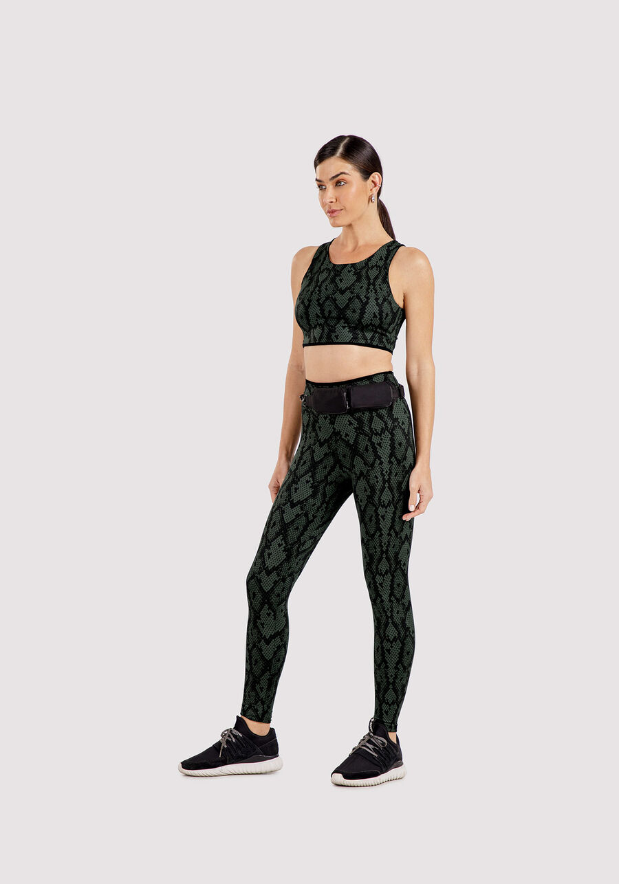Calça Legging Cintura Alta Animal Print, VERDE PANTANO. Calça Legging Cintura Alta Animal Print, VERDE PANTANO, large.