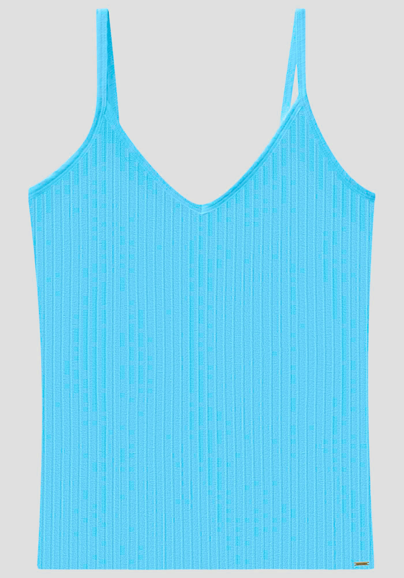 Blusa Regata B&aacute;sica De Al&ccedil;as Finas Em Malha Canelada, , large.