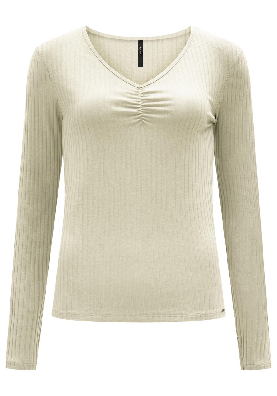 Blusa De Malha Canelada Com Mangas Longas E Decote Em V, . Blusa De Malha Canelada Com Mangas Longas E Decote Em V, , large.