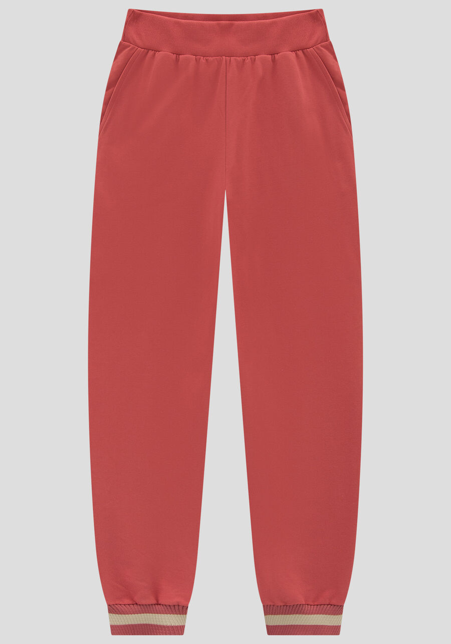 Calça em Malha com Bolso e Retilínea, VERMELHO CEDRO-ROSA. Calça em Malha com Bolso e Retilínea, VERMELHO CEDRO-ROSA, large.