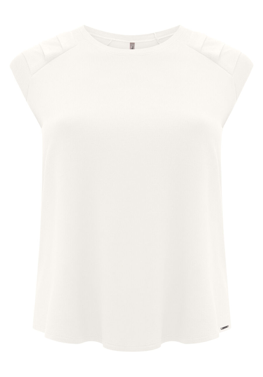 Blusa De Mangas Curtas Com Detalhe Nos Ombros Em Malha, . Blusa De Mangas Curtas Com Detalhe Nos Ombros Em Malha, , large.