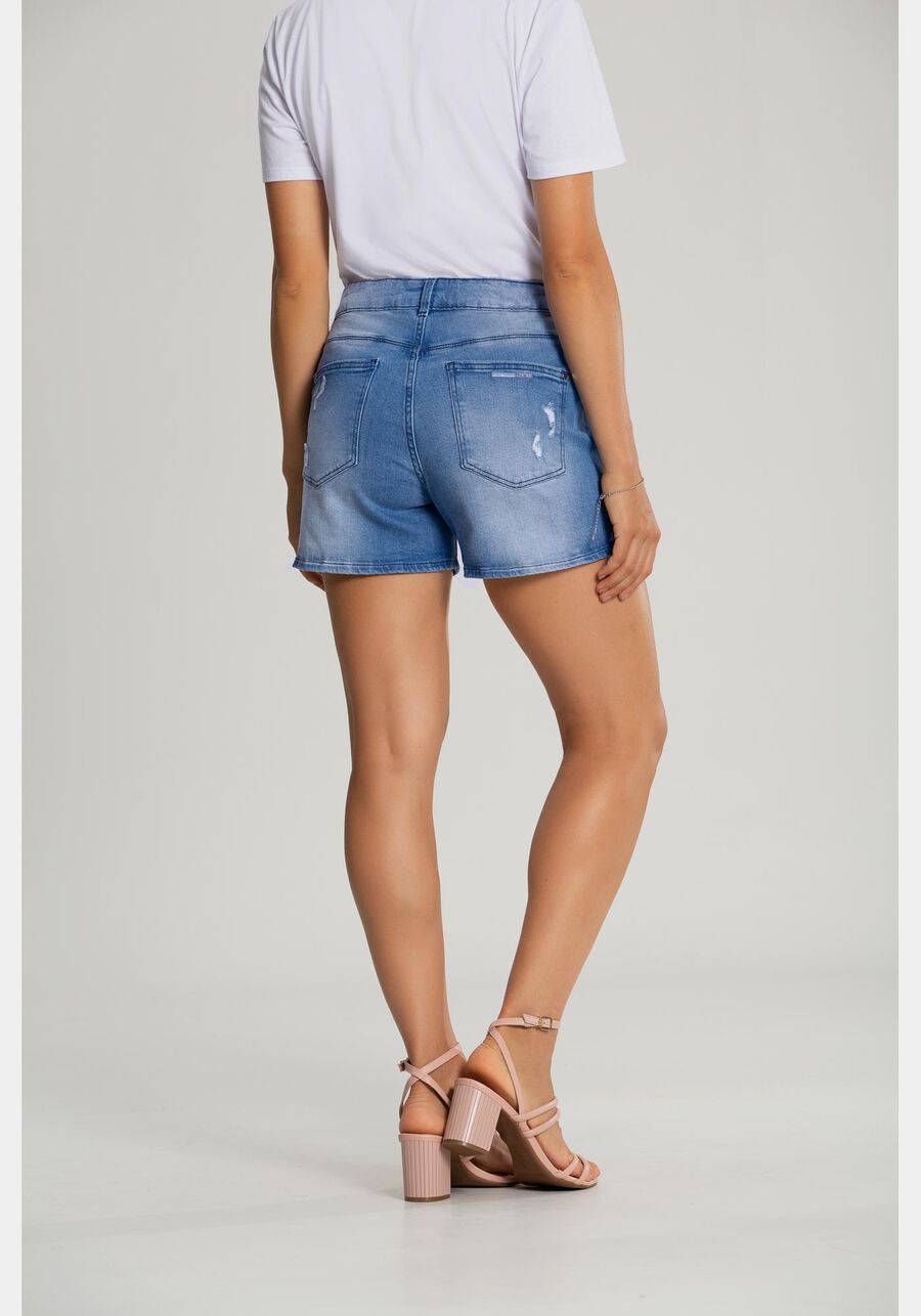 Shorts Jeans Cintura Média Destroyed, . Shorts Jeans Cintura Média Destroyed, , large.