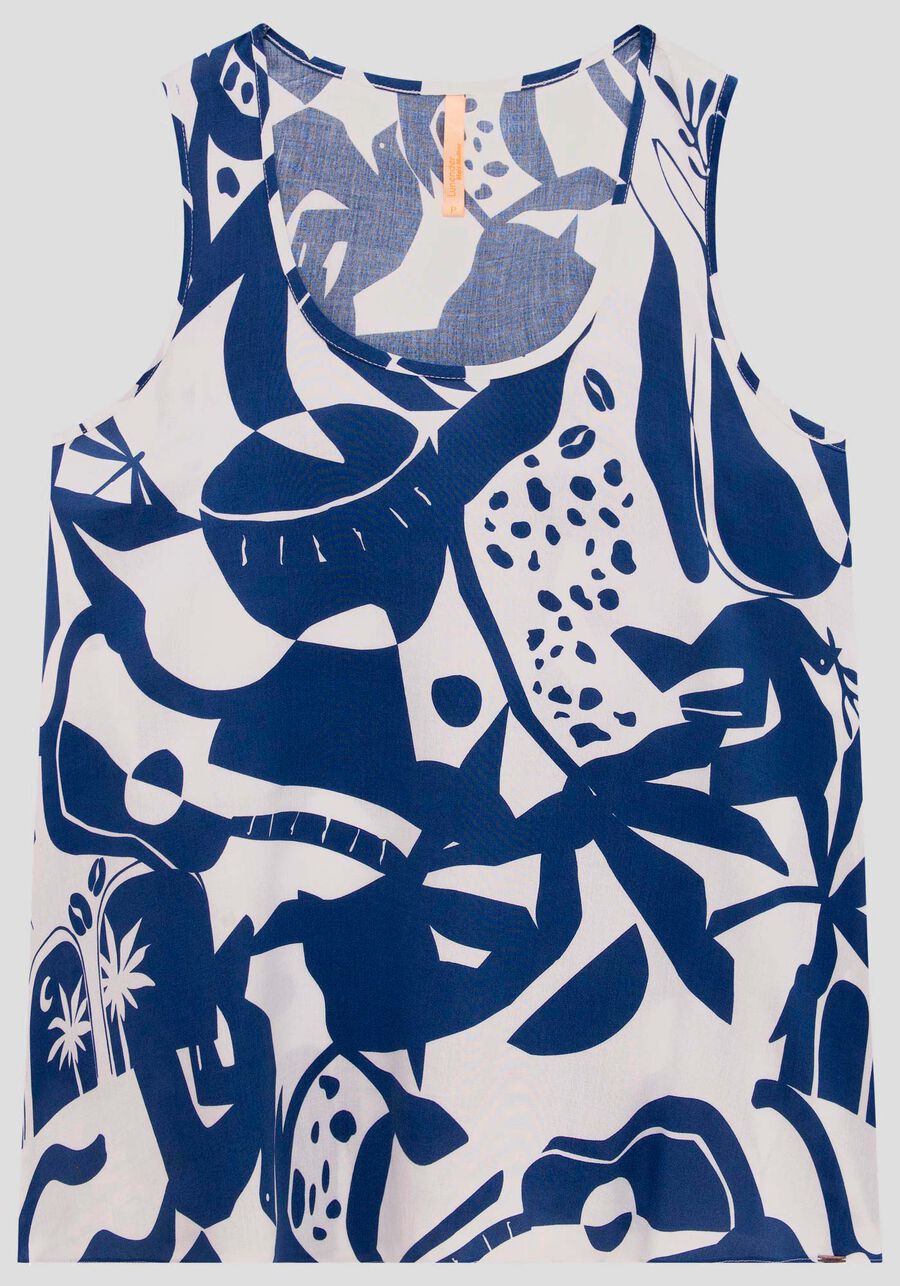 Regata Plus Size em Viscose Estampada, . Regata Plus Size em Viscose Estampada, , large.