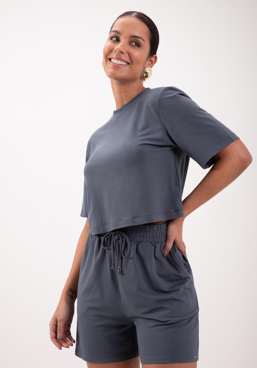 Shorts Com Cadarço E Bolsos Em Malha Responsável, . Shorts Com Cadarço E Bolsos Em Malha Responsável, , large.