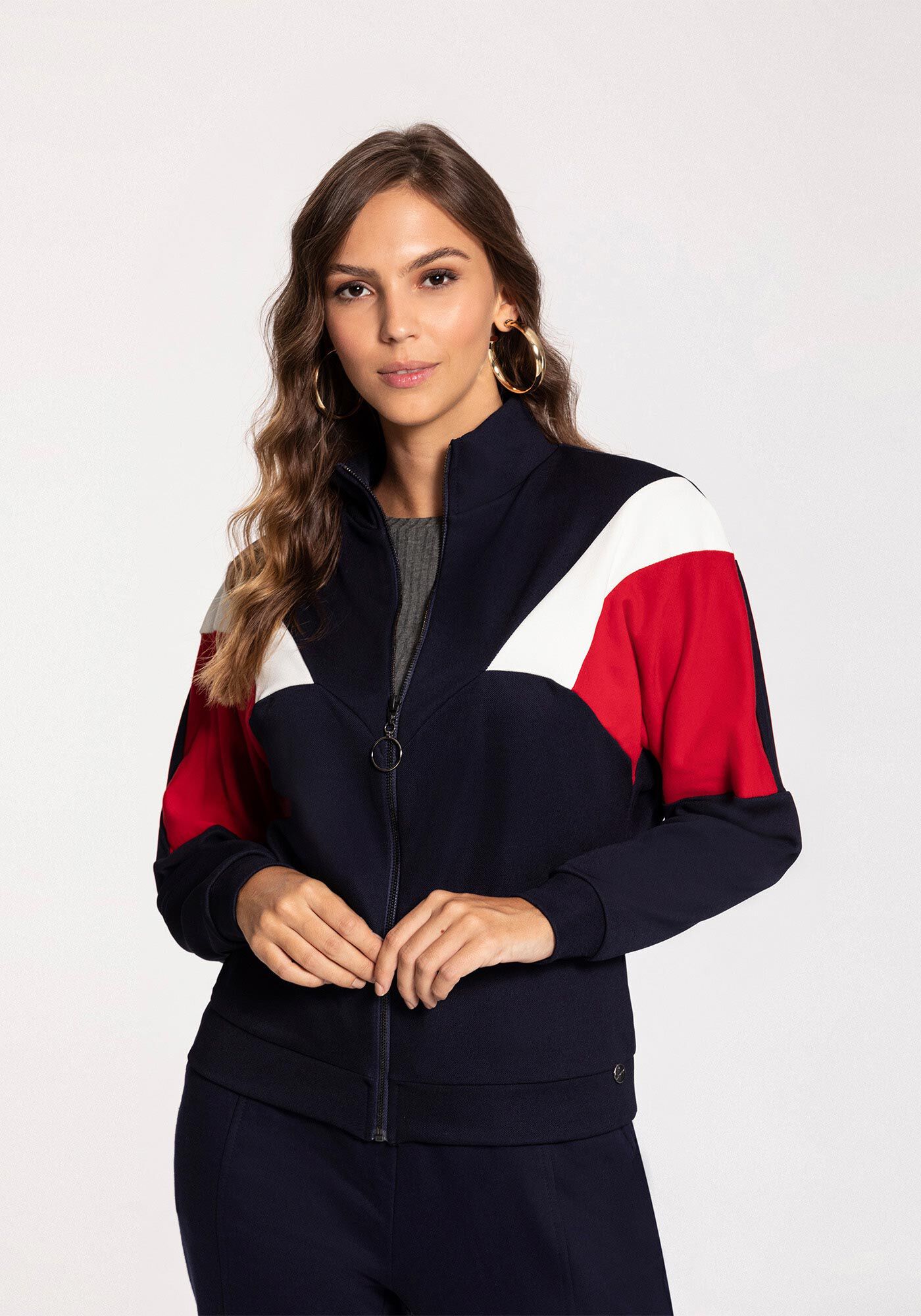 Jaqueta Malha Diagonal Venecia e Moletom Felpado, MARINHO ACTION, large.