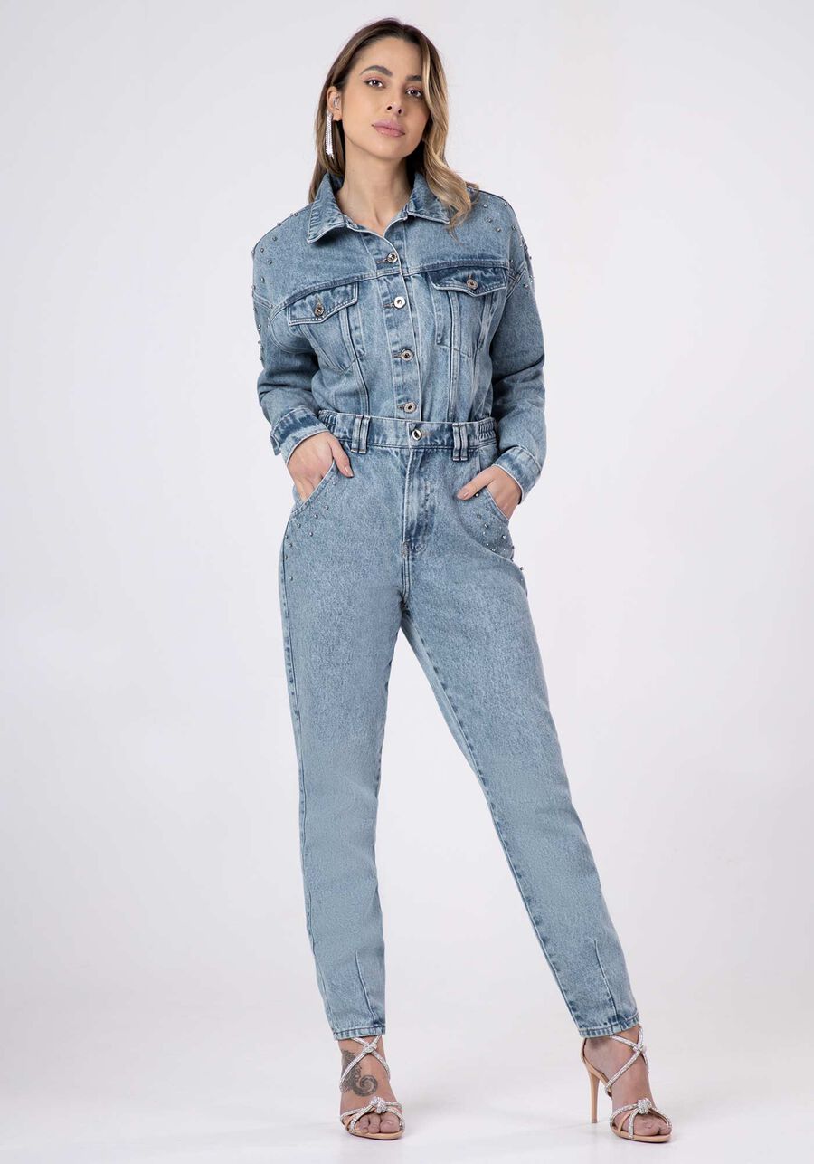 Calça Jeans Mommy com Brilhos, JEANS, large.