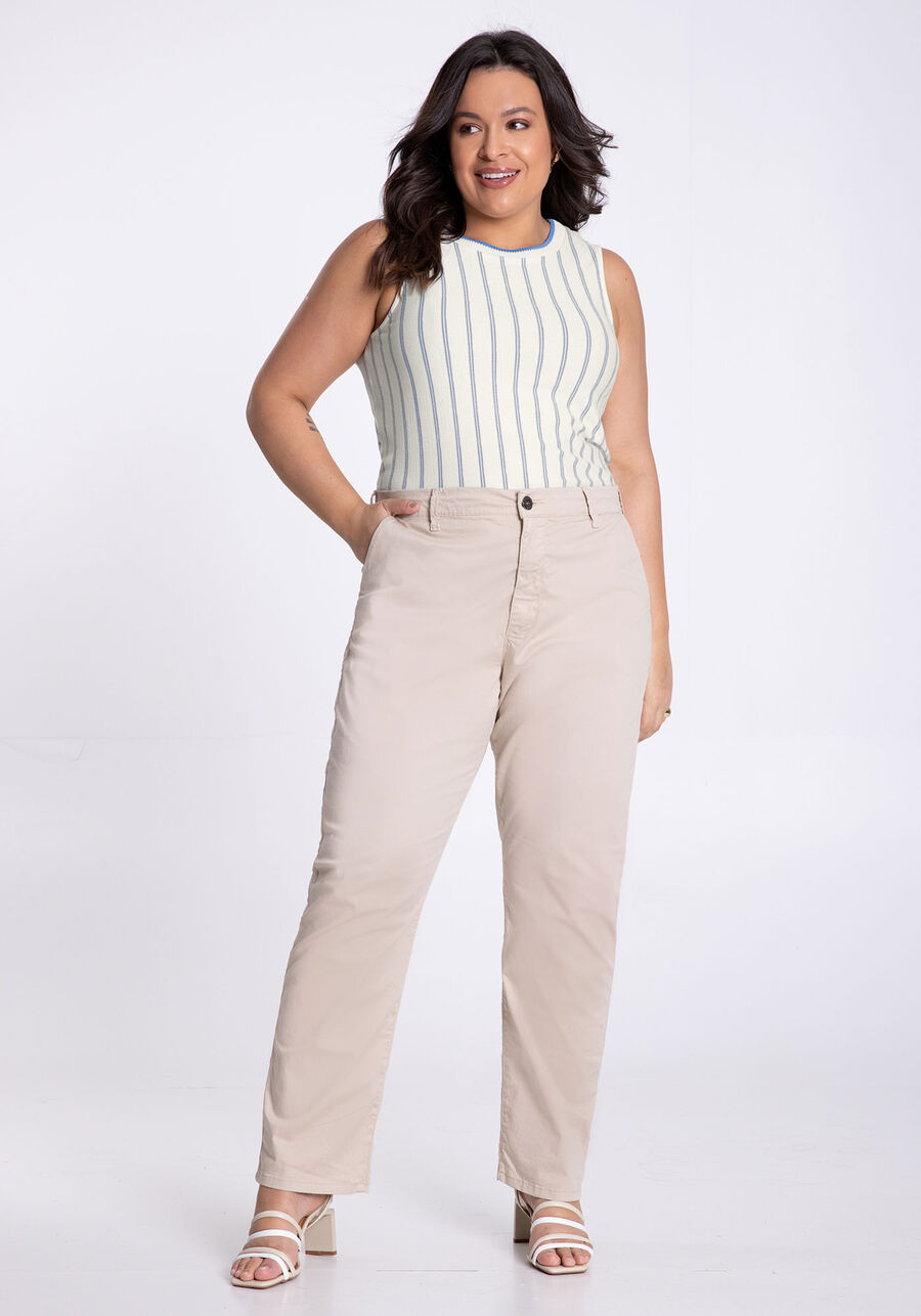 Regata Listrada Plus Size com Retilínea, . Regata Listrada Plus Size com Retilínea, , large.