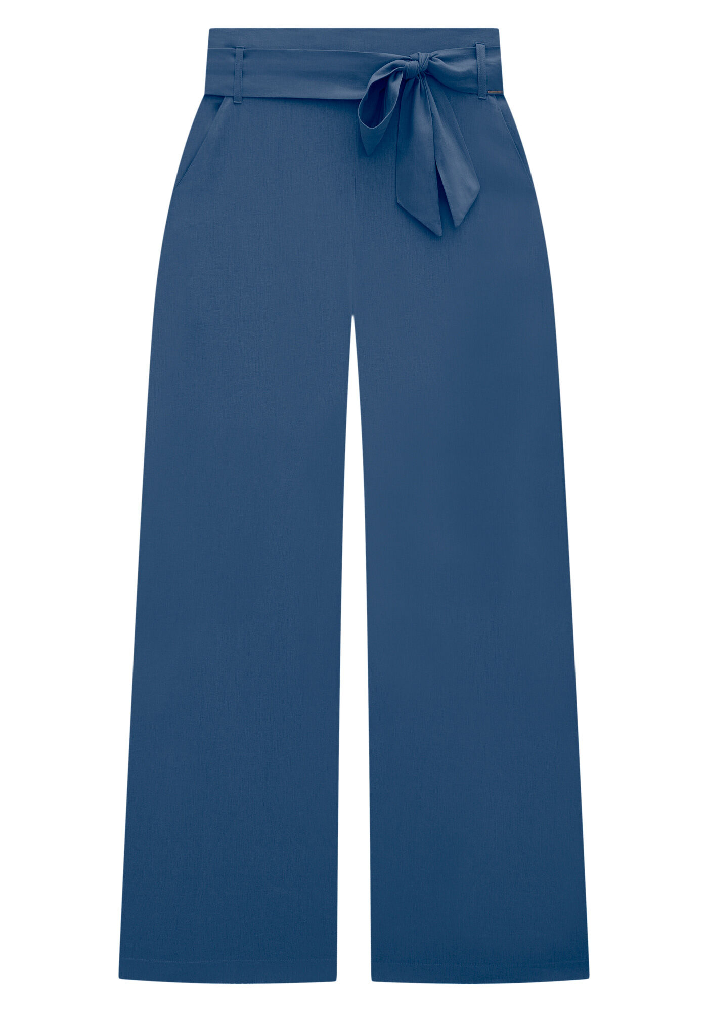 Cal&ccedil;a Wide Leg Plus Size em Tecido Linho com Cinto, MARINHO STELLA, large.