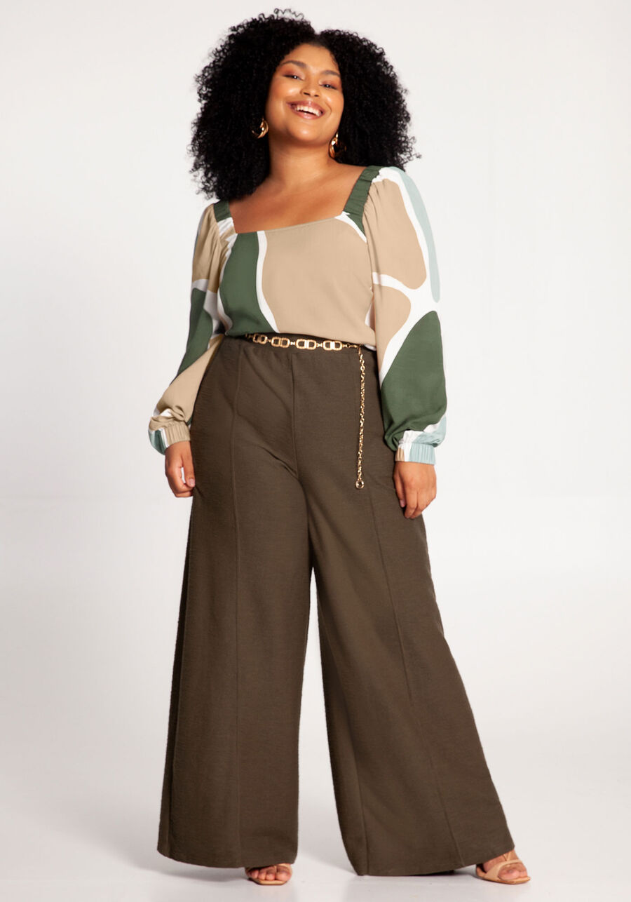 Blusa Plus Size Cropped em Viscose Estampada, GIRAFA VERDE. Blusa Plus Size Cropped em Viscose Estampada, GIRAFA VERDE, large.