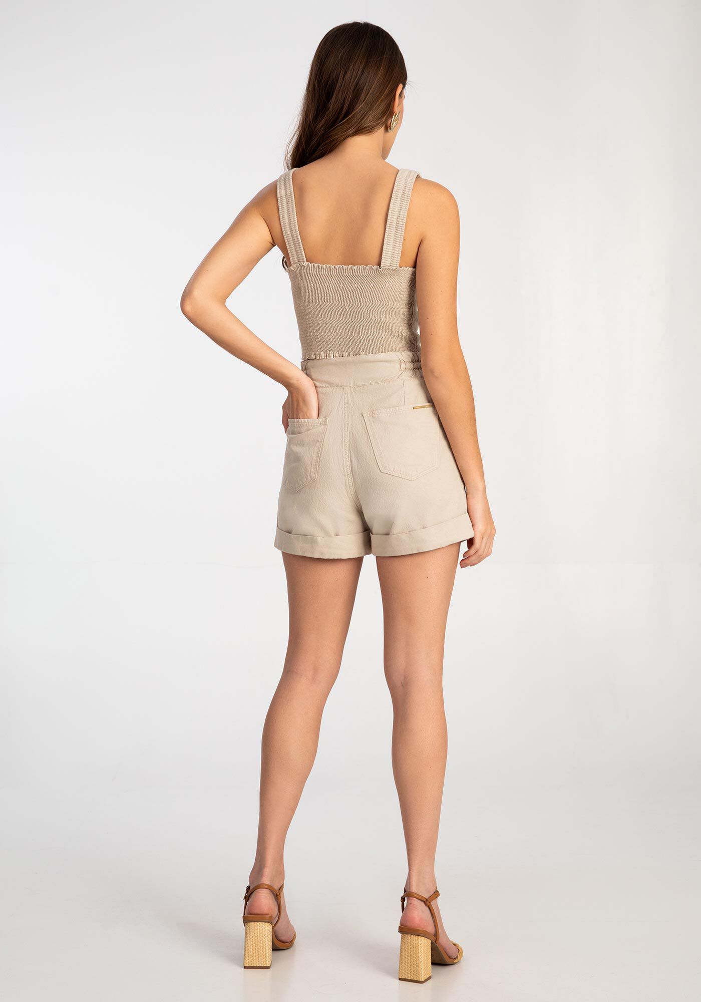 Shorts Sarja Mom com Cinto Cord&atilde;o, , large.