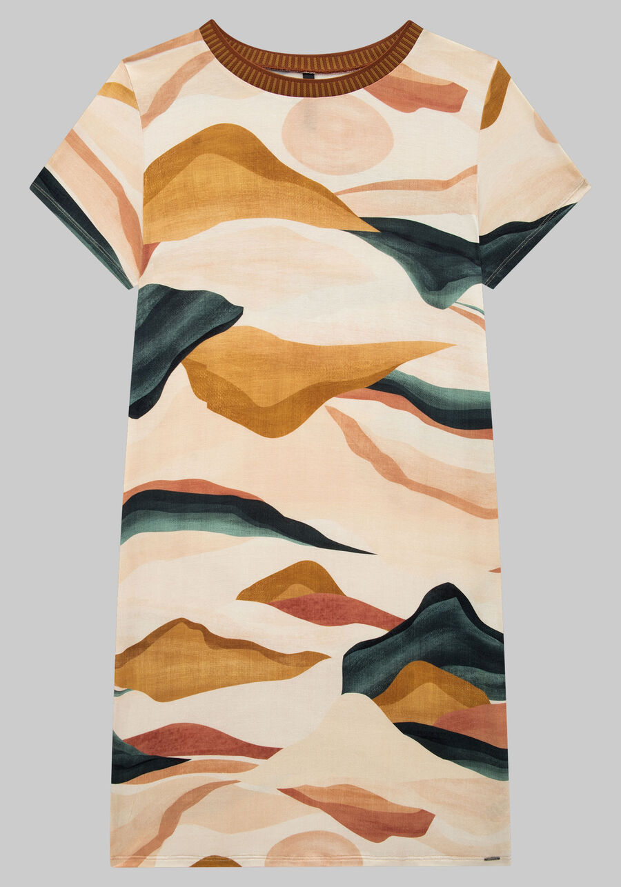 Vestido Curto Estampado em Viscose com Retilínea, . Vestido Curto Estampado em Viscose com Retilínea, , large.