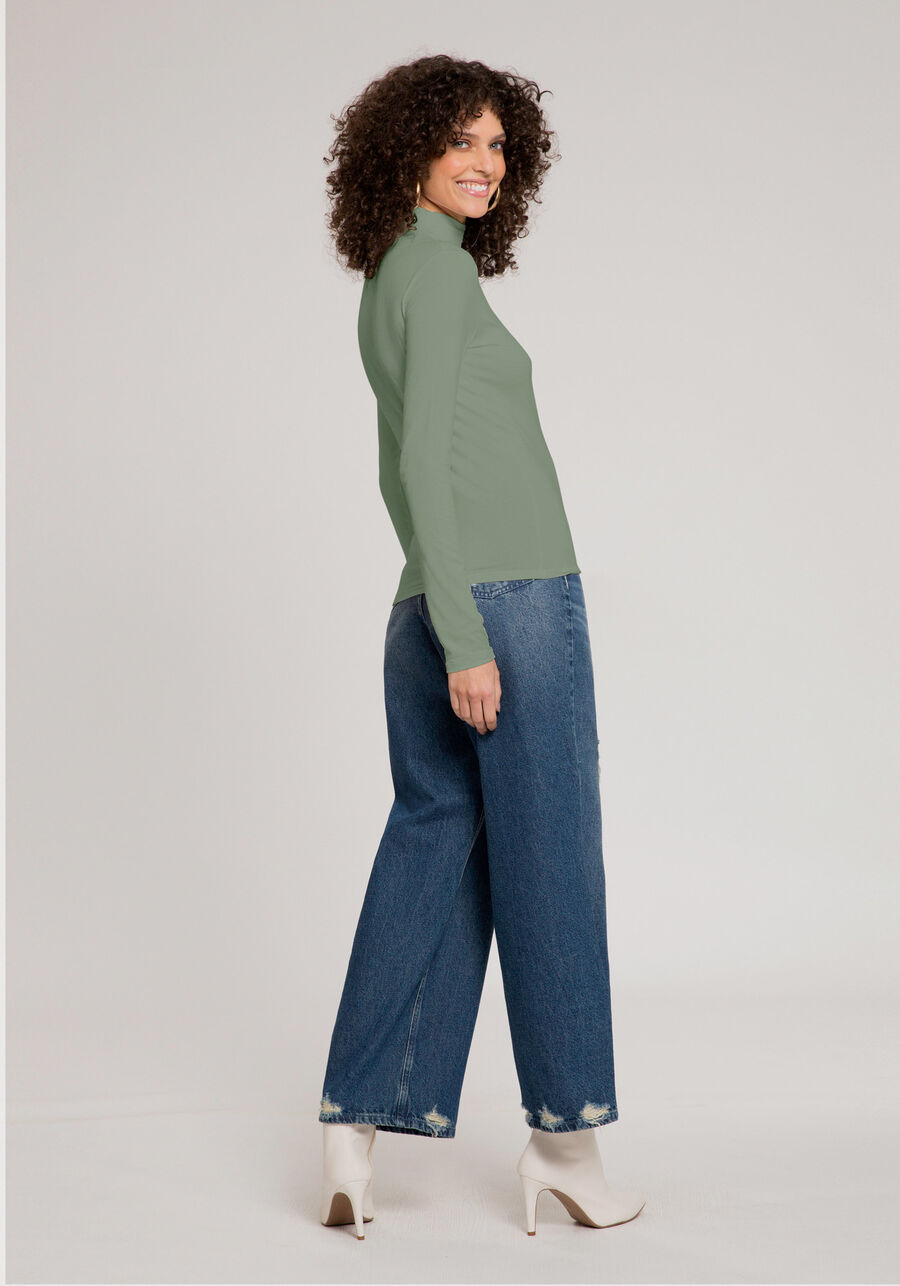 Blusa Básica Com Mangas Longas E Gola Alta Em Malha, . Blusa Básica Com Mangas Longas E Gola Alta Em Malha, , large.