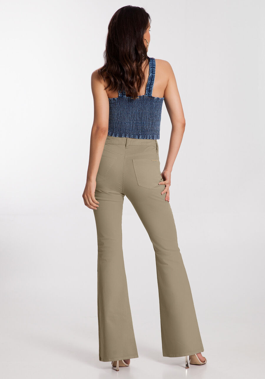 Calça Sarja Flare Chapa Barriga, . Calça Sarja Flare Chapa Barriga, , large.
