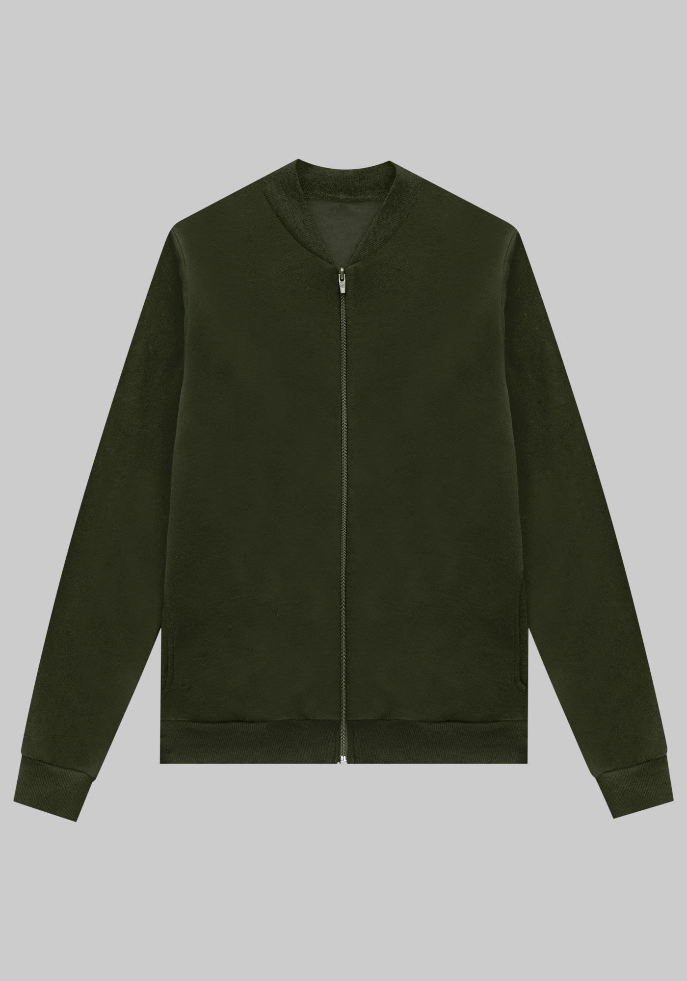 Jaqueta Com Z&iacute;per Em Moletom Felpado, , large.