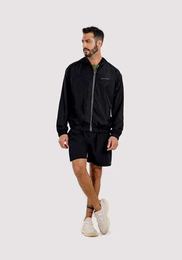 Jaqueta Masculina em Politel com Capuz, PRETO REATIVO. Jaqueta Masculina em Politel com Capuz, PRETO REATIVO, large.