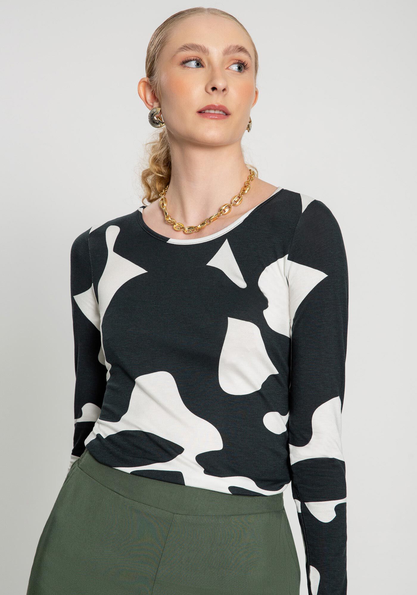 Blusa com hot sale manga longa